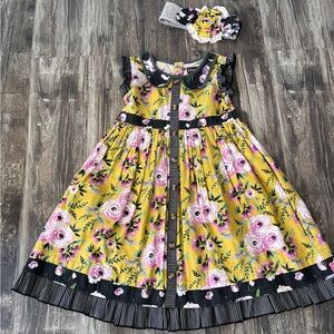 Mustard Pie dress and headband set ~ size 6x!